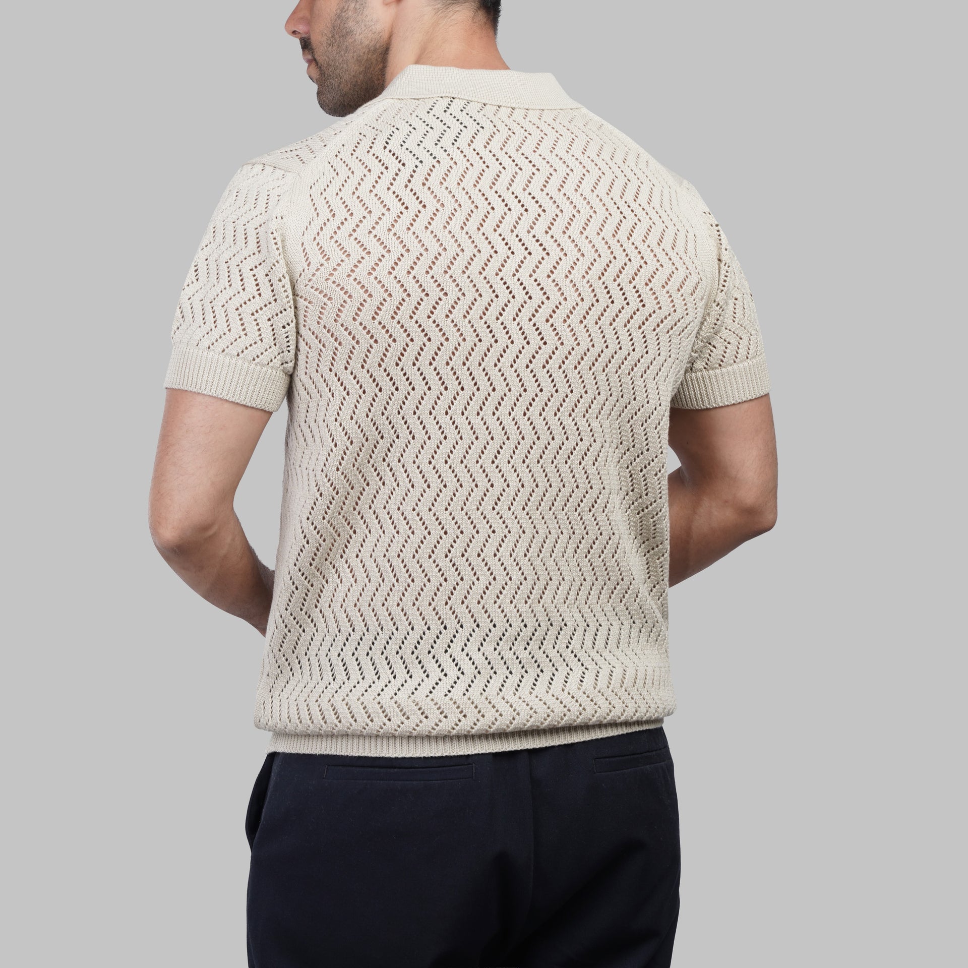TEXTURED KNIT POLO SHIRT
