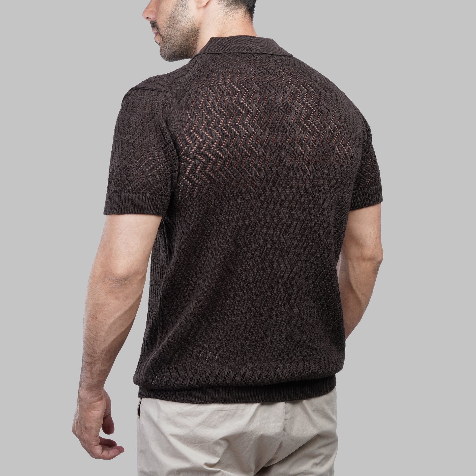 TEXTURED KNIT POLO SHIRT